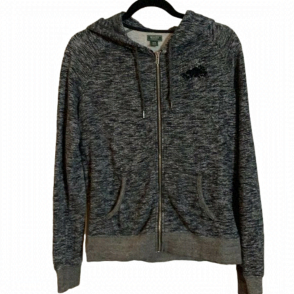 Roots black heather Zip front hoodie size medium.
